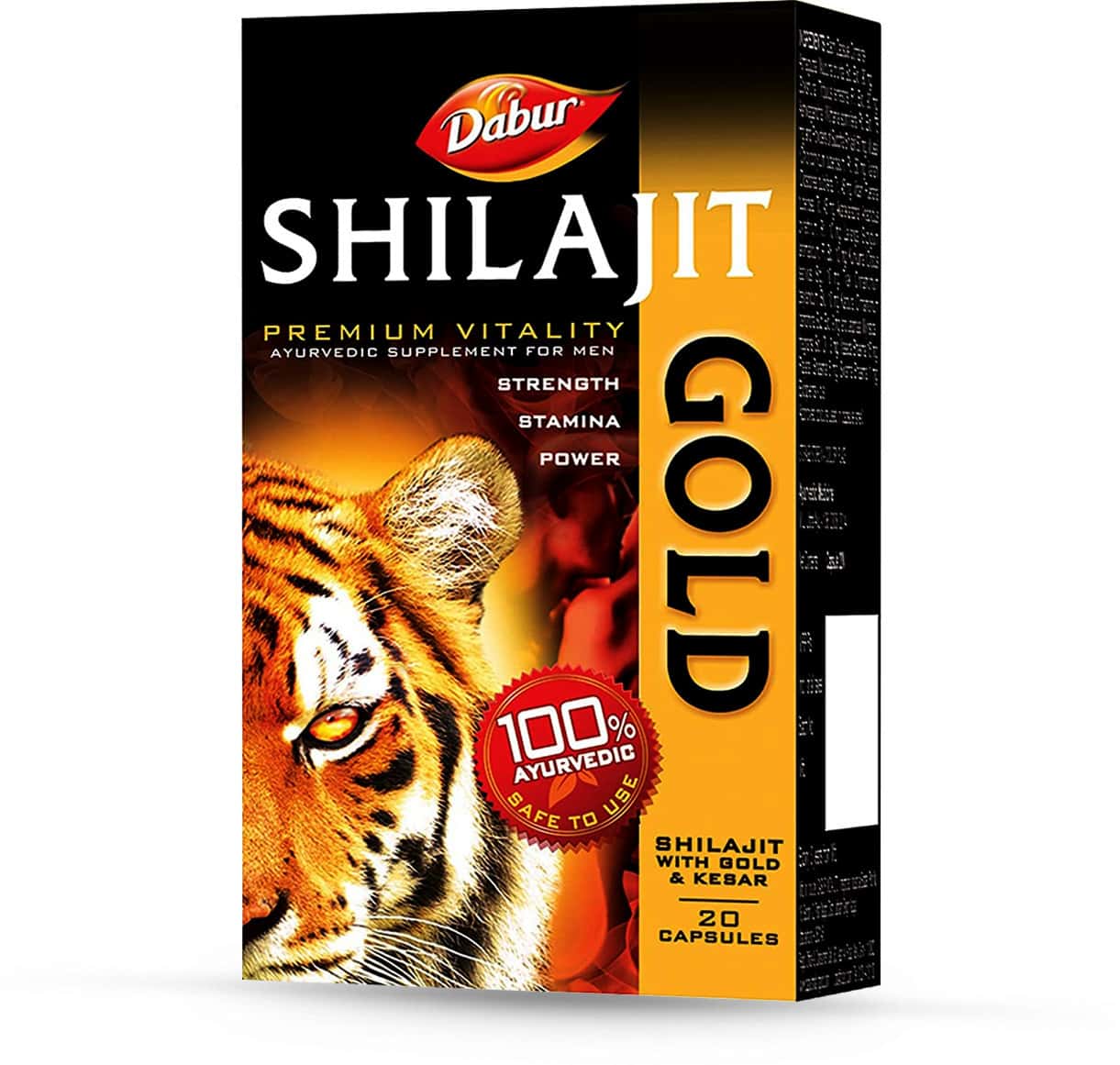 Dabur-Shilajit-Gold-Cap-100-Count.jpg Dabur Shilajit Gold Cap | 100-Count | SHILAJIT (PURIFIED RESIN) - Image 1