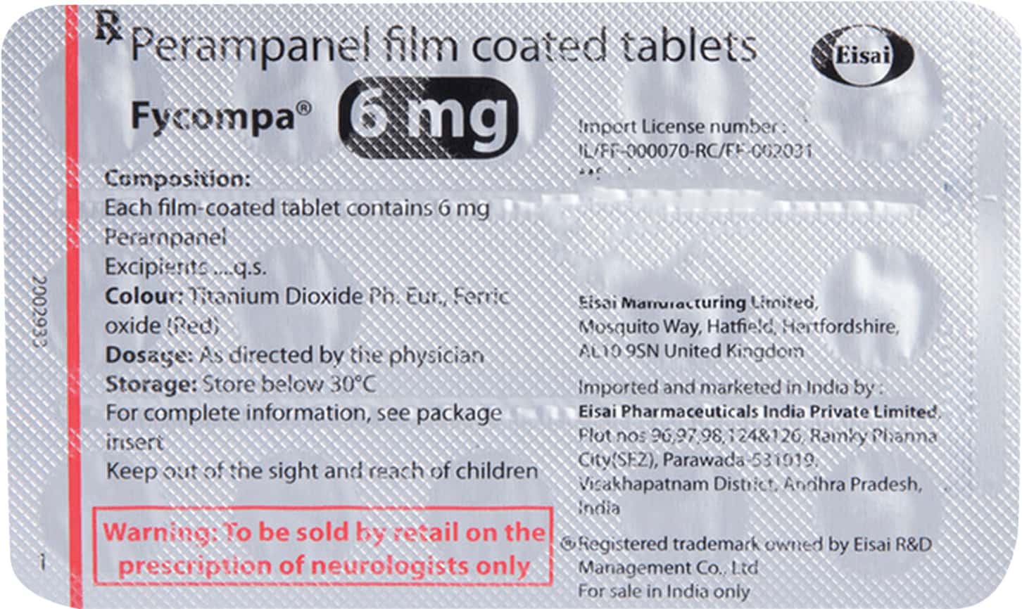 Fycompa-6mg-Tablets-112-Count.jpg Fycompa 6mg Tablets | 112-Count | PERAMPANEL - Image 1