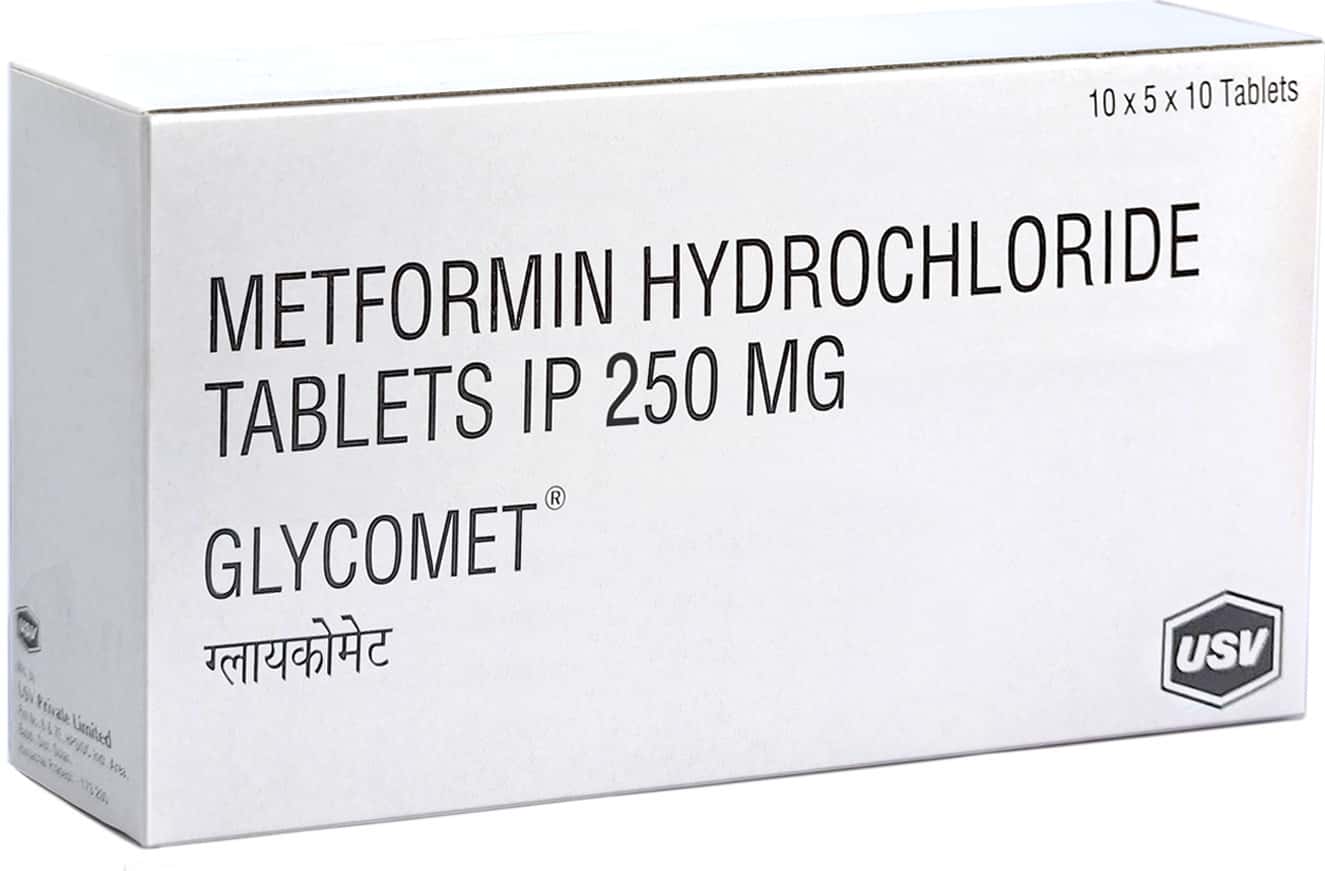 Glycomet-250mg-Tablets-100-Count.jpg Glycomet 250mg Tablets | 100-Count | METFORMIN - Image 1