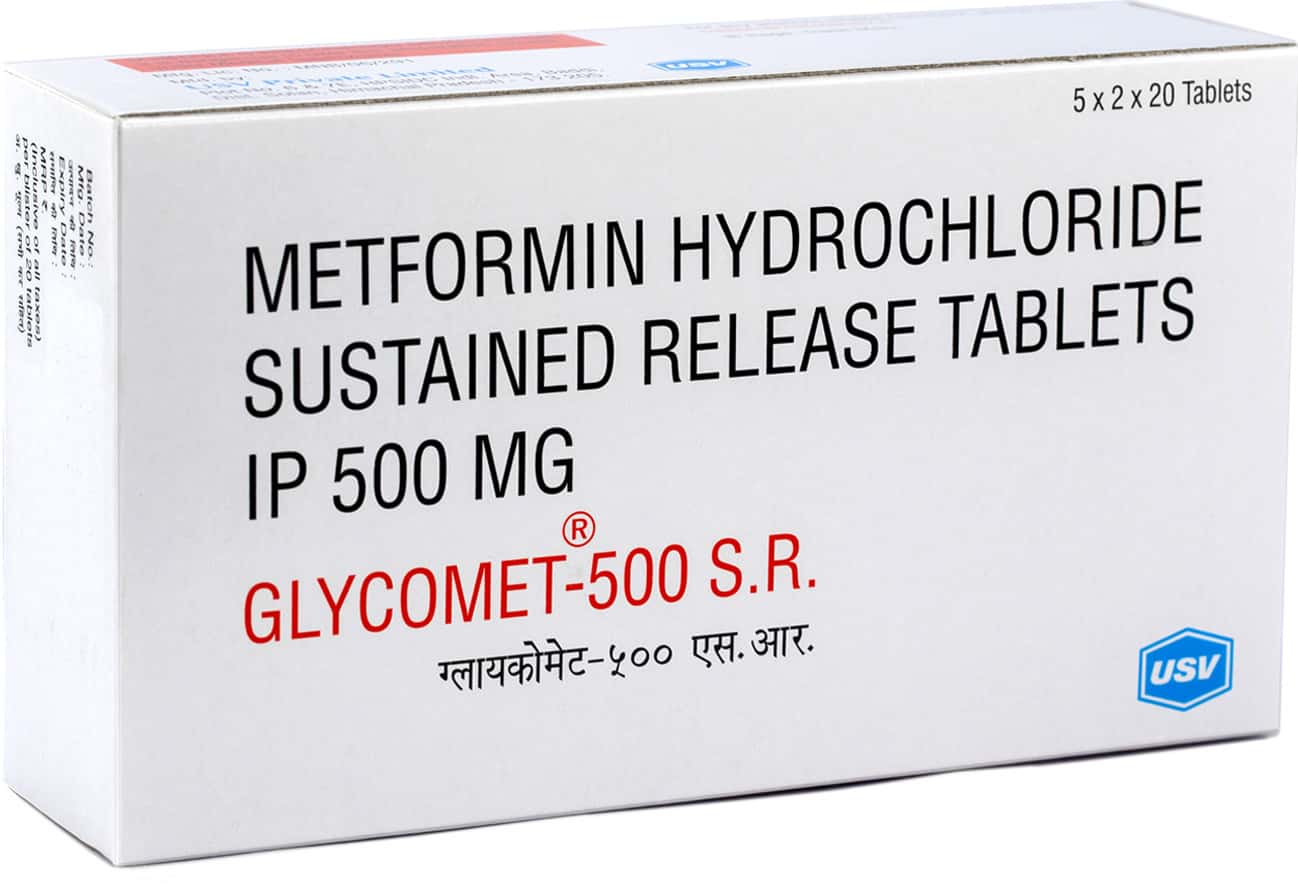 Glycomet-Sr-500mg-Tablets-100-Count.jpg Glycomet Sr 500mg Tablets | 100-Count | METFORMIN - Image 1