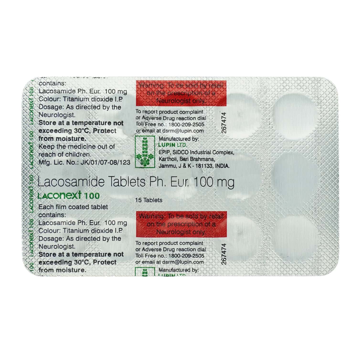 Laconext-100mg-Tablets-105-Count.jpg Laconext 100mg Tablets | 105-Count | LACOSAMIDE - Image 1