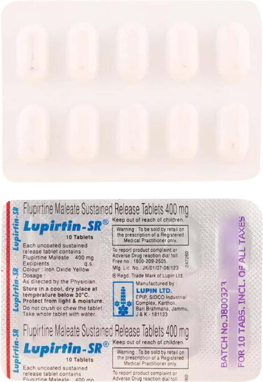 Lupirtin-SR-400mg-Tablets-100-Count.jpg Lupirtin SR 400mg Tablets | 100-Count | FLUPIRTINE - Image 1