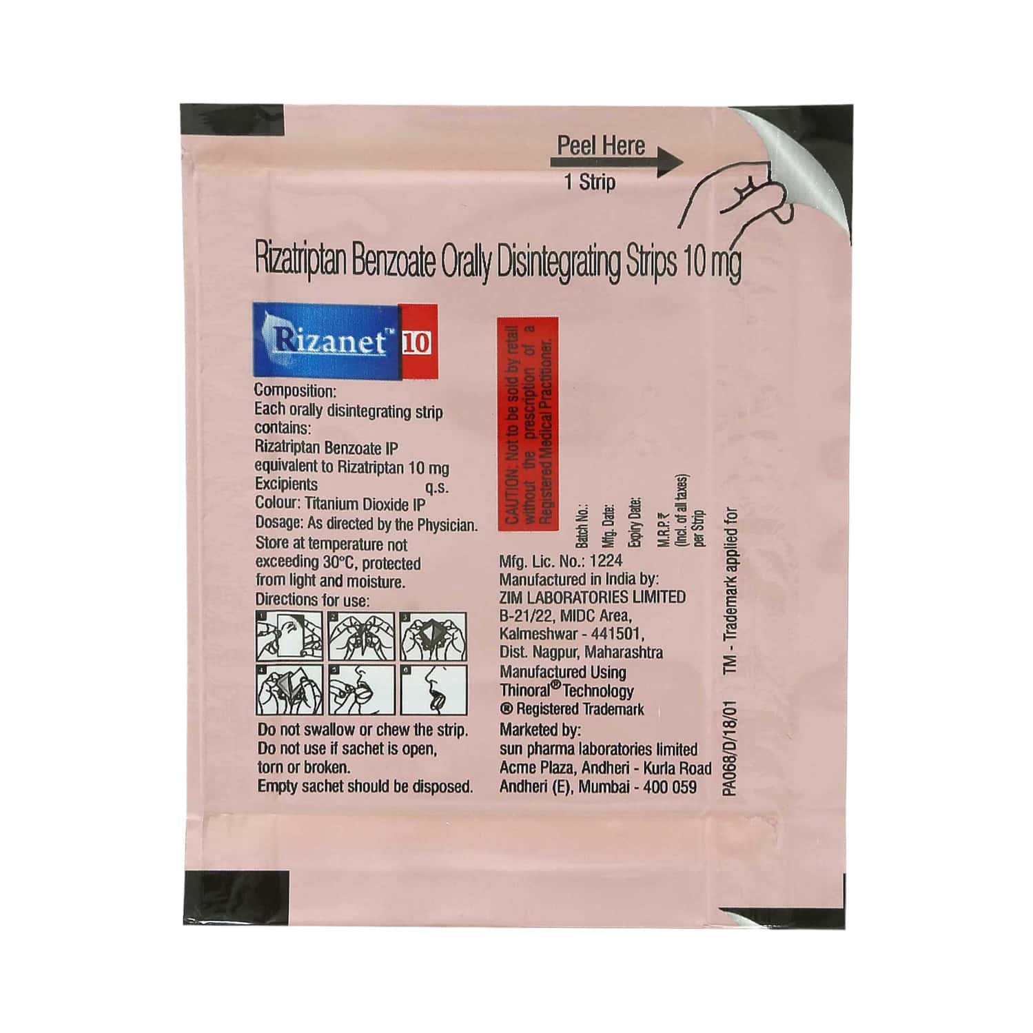 Rizafine-10mg-Tablets-100-Count.jpg Rizafine 10mg Tablets | 100-Count | RIZATRIPTAN - Image 1